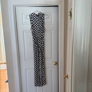 Lane Bryant Black and White Geometric Jumpsuit